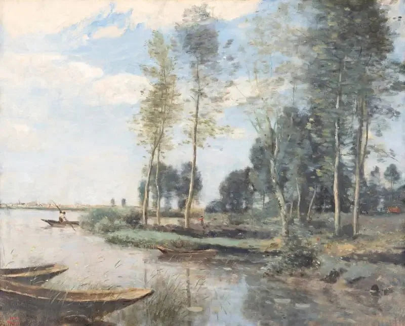 Palluel: ilha de terra plantada nos Pântanos - Jean-Baptiste Camille Corot