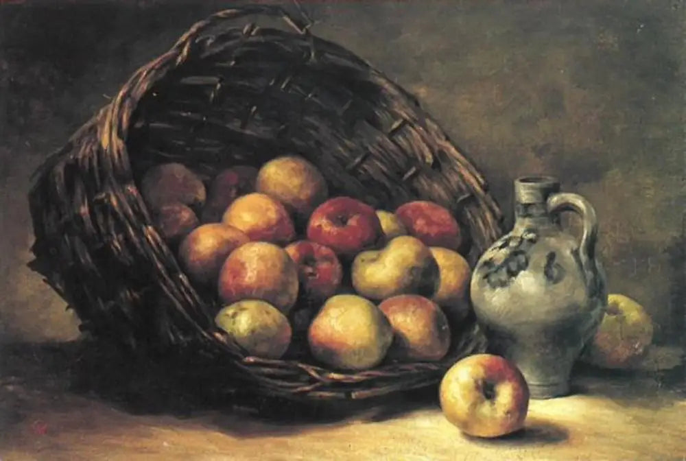 Reproduction du tableau « Panier de pommes - Piet Mondrian » par Alpha Reproduction en peinture à l’huile