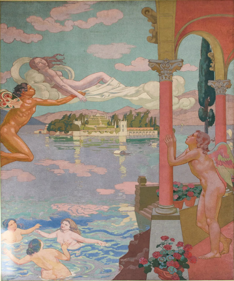 Painel II. O Zéfiro, por ordem do Amor, transporta Psique para uma ilha de delícias - Maurice Denis