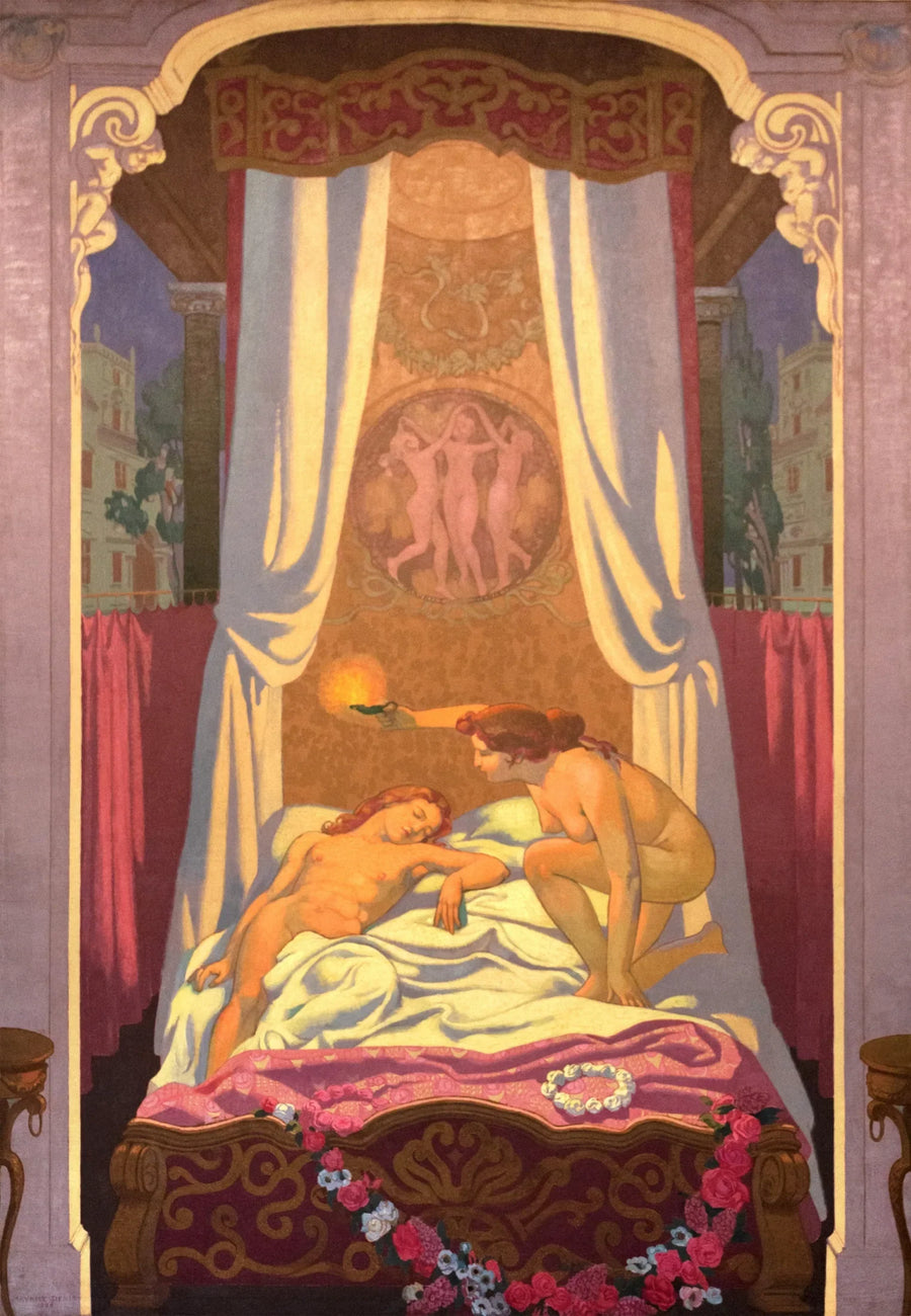 Painel III. Psyché descobre que seu misterioso amante é o Amor - Maurice Denis