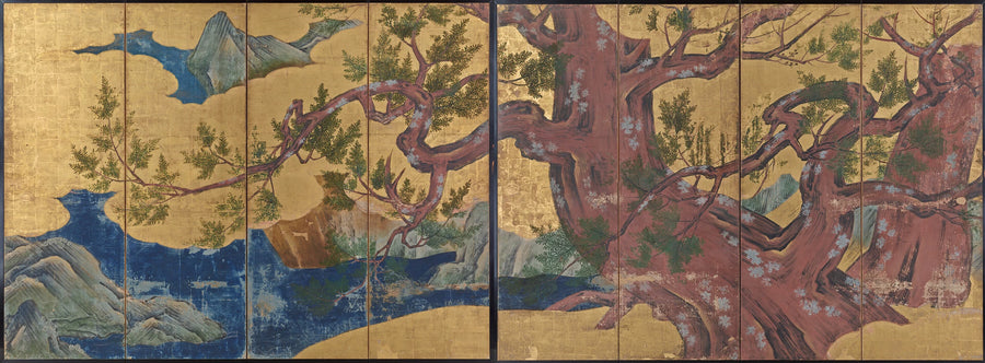 Paravent aux cyprès, Kanō Eitoku, 1590
