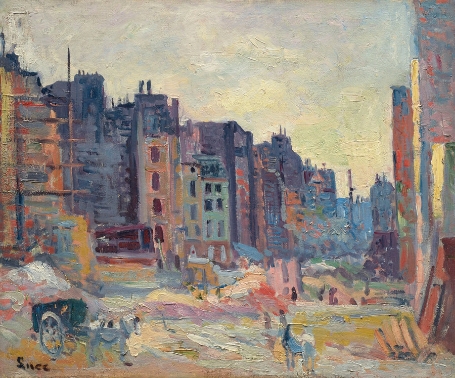 Paris, O perfuração da rua Réaumur - Maximilien Luce