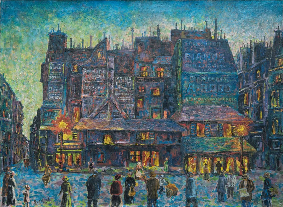 Paris, rua movimentada à noite - Maximilien Luce