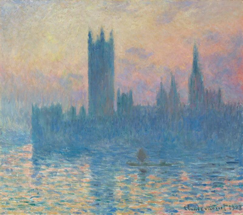 Parlamento, pôr do sol W1598 - Claude Monet