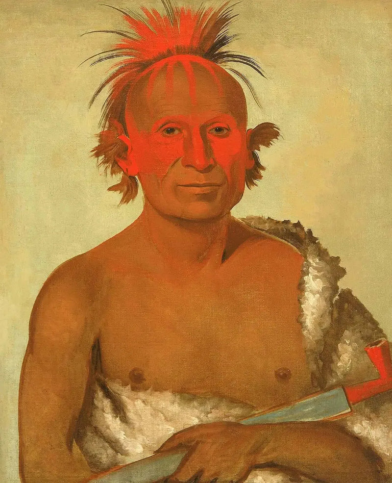 Pash-ee-pa-hó, Petit Chef Poignardant, o Jovem, um dos Valentes de Black Hawk - George Catlin