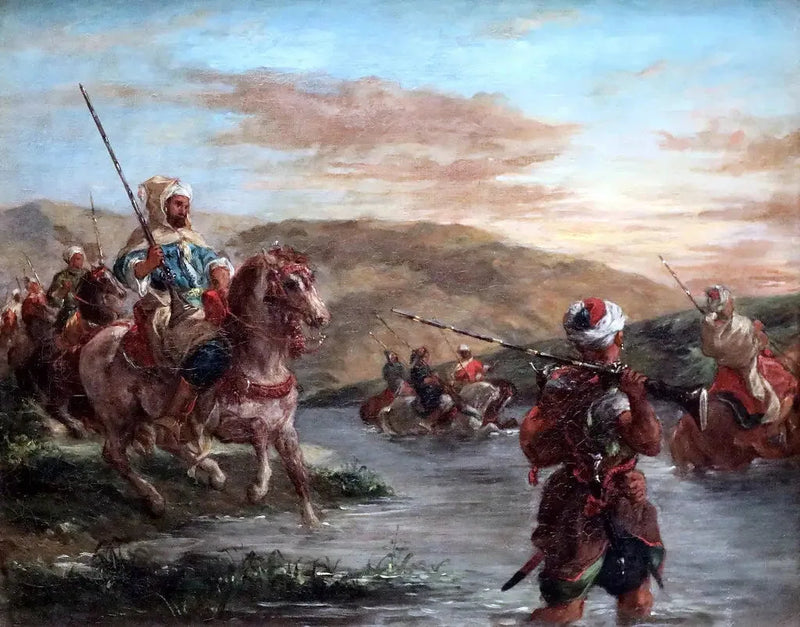 passagem de um vau no Marrocos - Eugène Delacroix