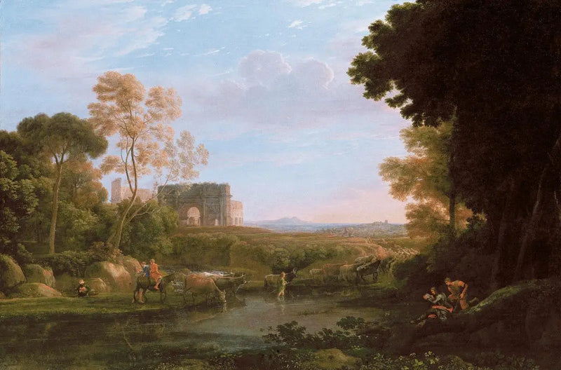 Pastoral com o Arco de Constantino - Claude Lorrain