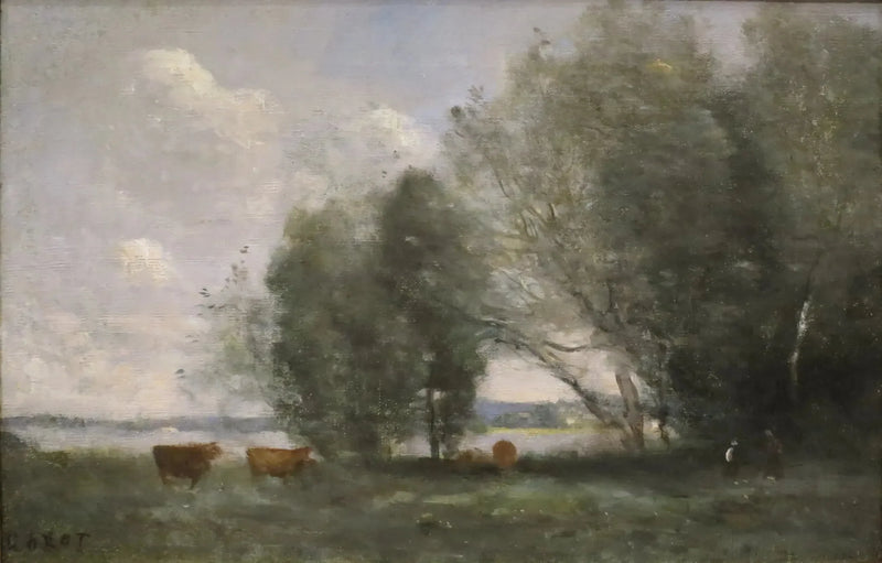 Pastagem à beira da água - Jean-Baptiste Camille Corot