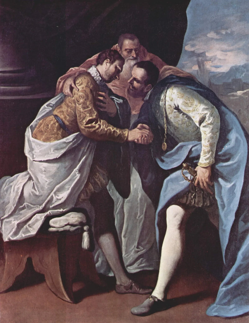 Paul III reconcilia Francisco I e Carlos V - Sebastiano Ricci