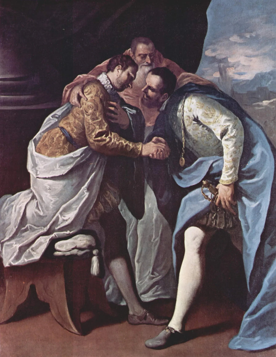 Paul III reconcilia Francisco I e Carlos V - Sebastiano Ricci
