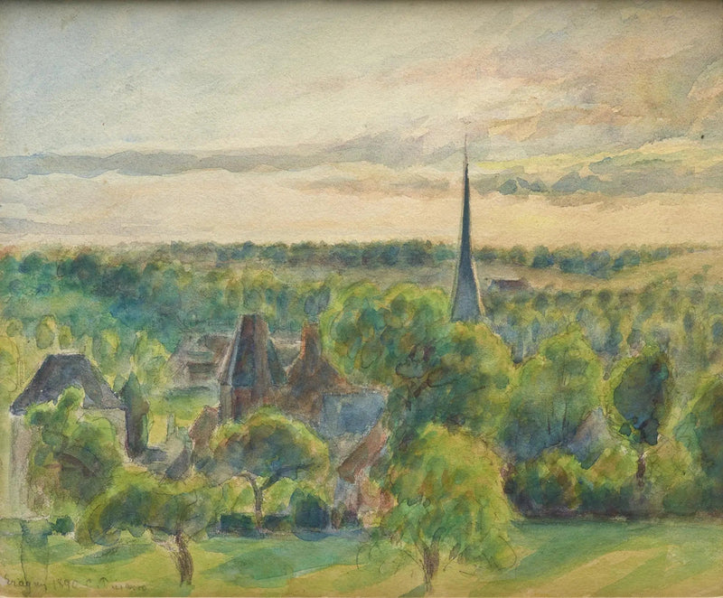Paisagem em Eragny - Camille Pissarro