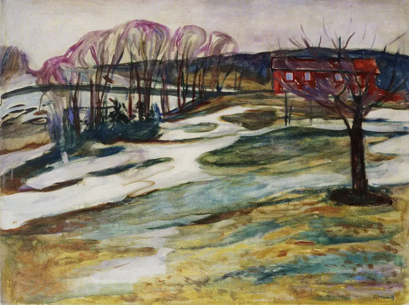 Paisagem com a casa vermelha - Edvard Munch