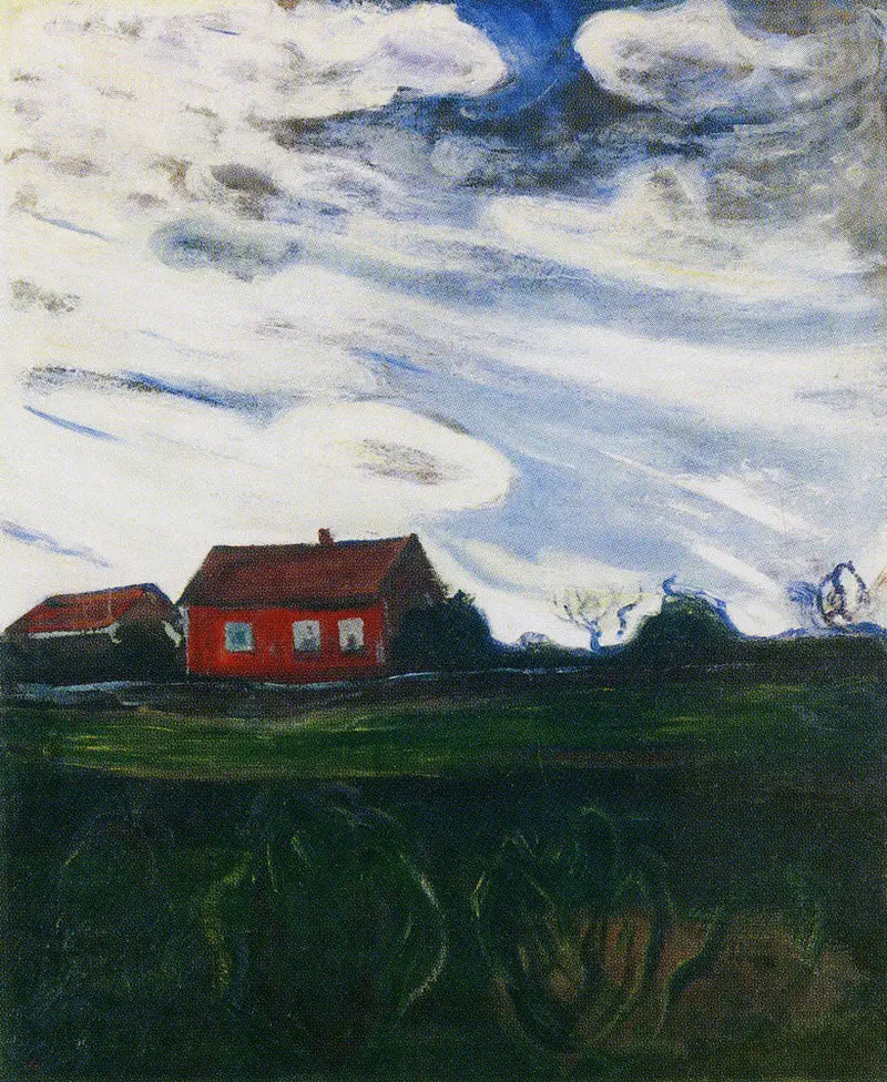 Paisagem com a casa vermelha - Edvard Munch