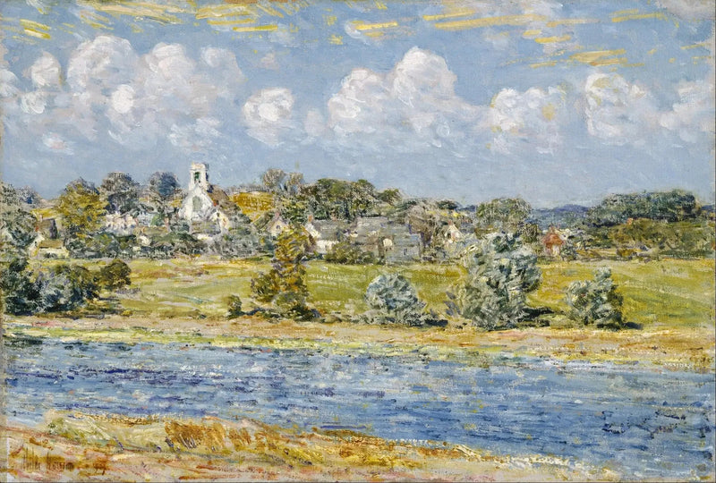 Paisagem em Newfields, New Hampshire - Childe Hassam