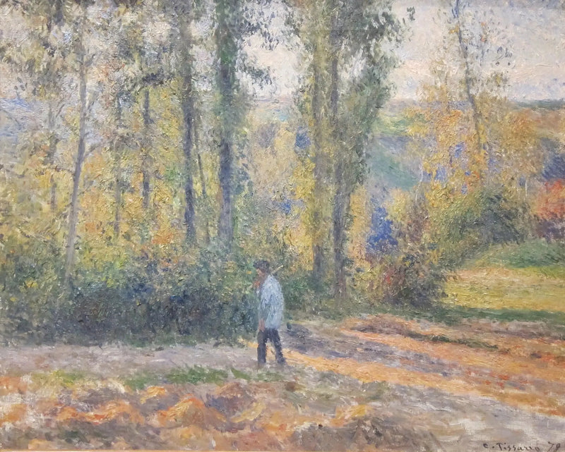 Paisagem em Pontoise com um caçador - Camille Pissarro