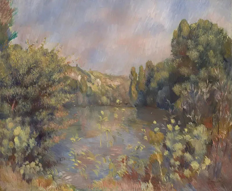 Paisagem à Beira do Lago - Pierre-Auguste Renoir