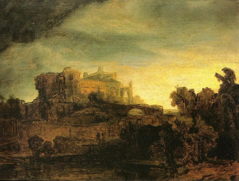 Paisagem com castelo - Rembrandt