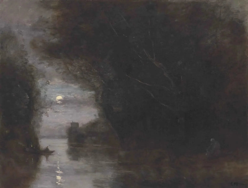 Paisagem ao luar - Jean-Baptiste Camille Corot