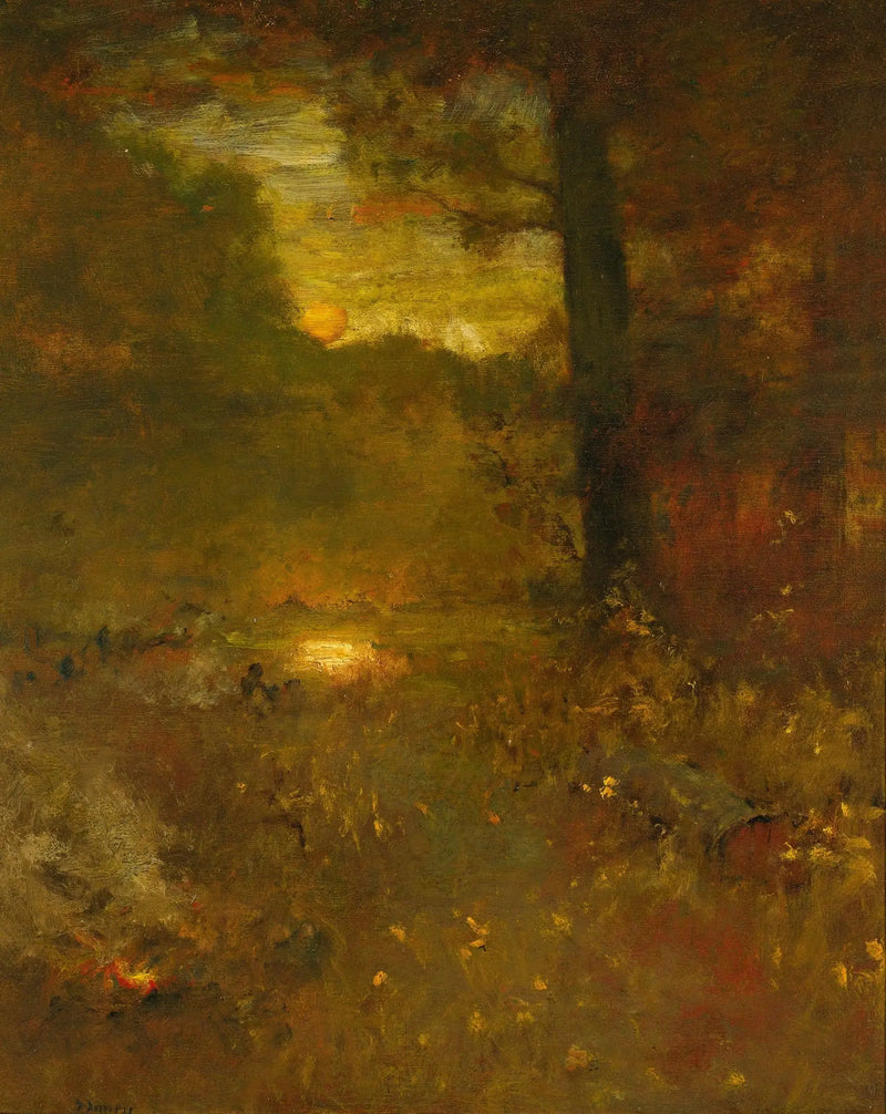 Paisagem ao pôr do sol; O fim do dia - George Inness