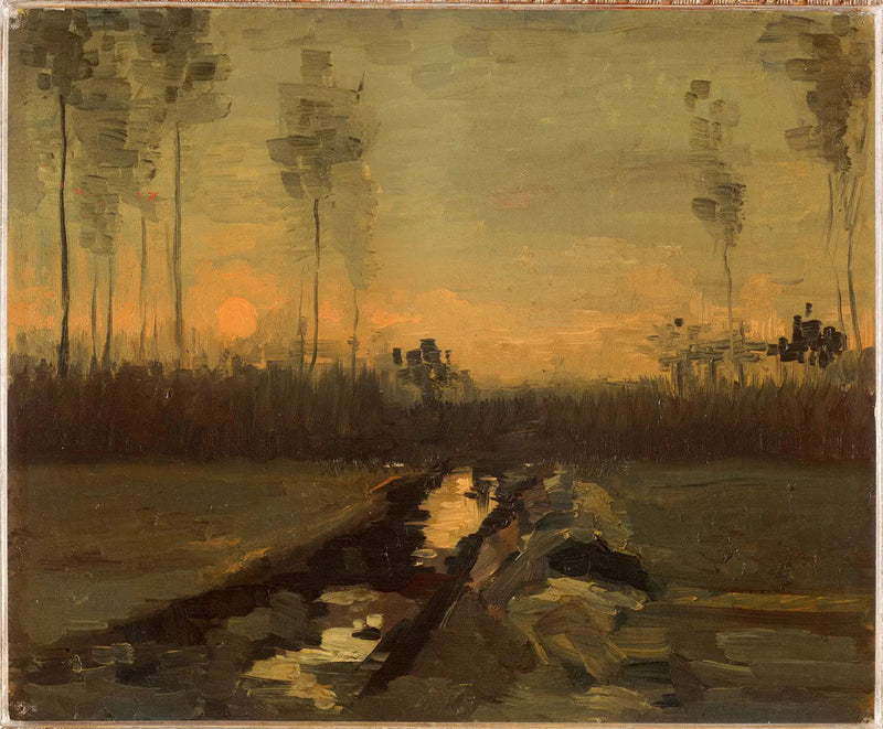 Paisagem ao pôr do sol - Vincent van Gogh