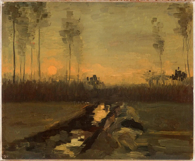 Paisagem ao pôr do sol - Vincent van Gogh
