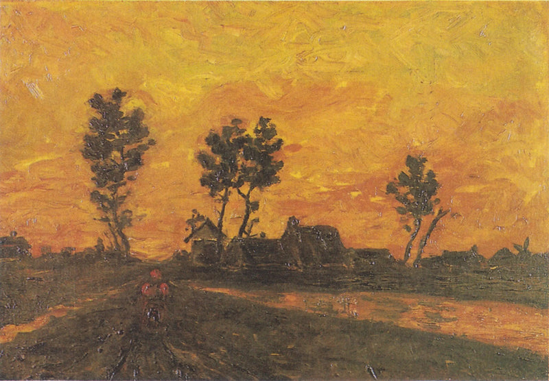 Paisagem ao pôr do sol - Vincent van Gogh