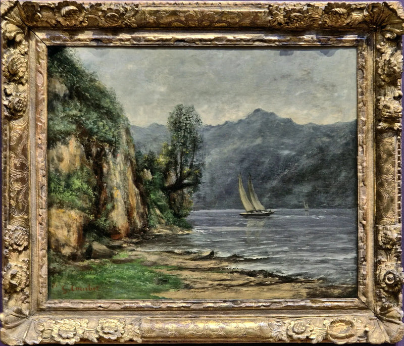 Paisagem com lago - Gustave Courbet