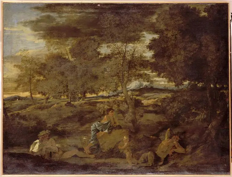Paisagem com sátiro adormecido - Nicolas Poussin