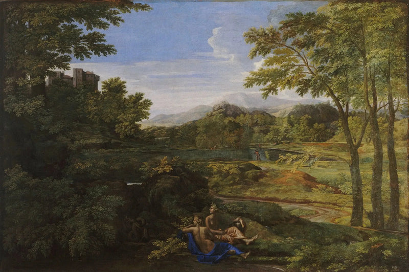Paisagem com duas ninfas - Nicolas Poussin