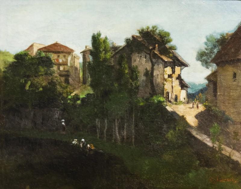 Paisagem com lavadeiras - Gustave Courbet