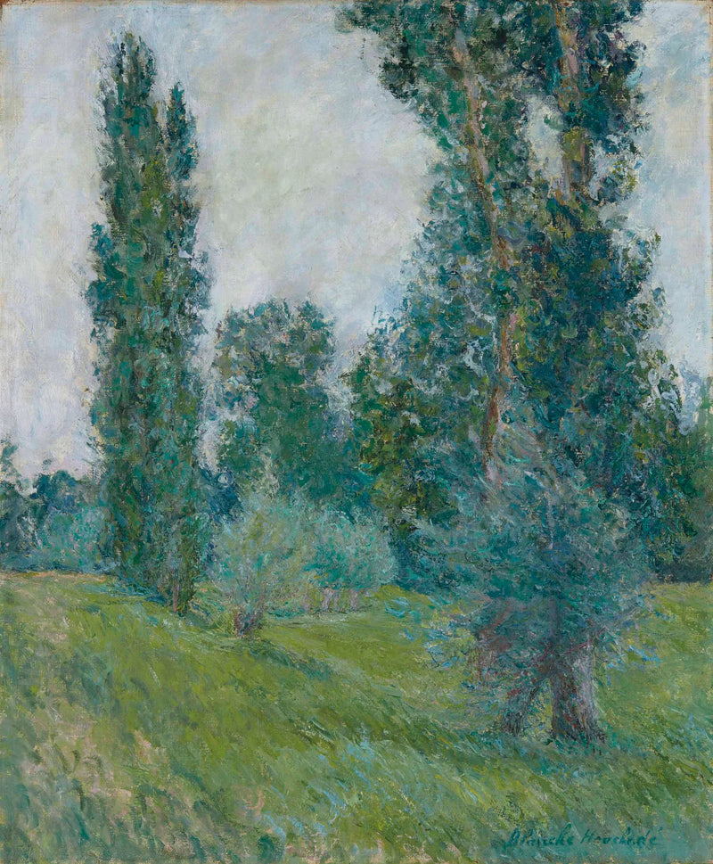 Paisagem com choupos em Giverny - Blanche Hoschédé Monet