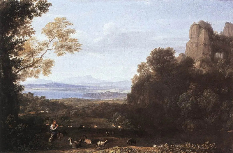 Paisagem com Apolo e Mercúrio - Claude Lorrain