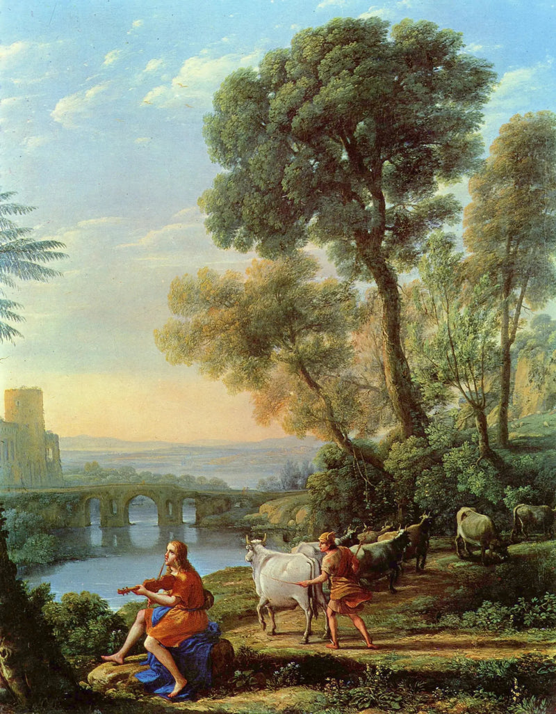 Paisagem com Apolo guardando os rebanhos de Admeto - Claude Lorrain