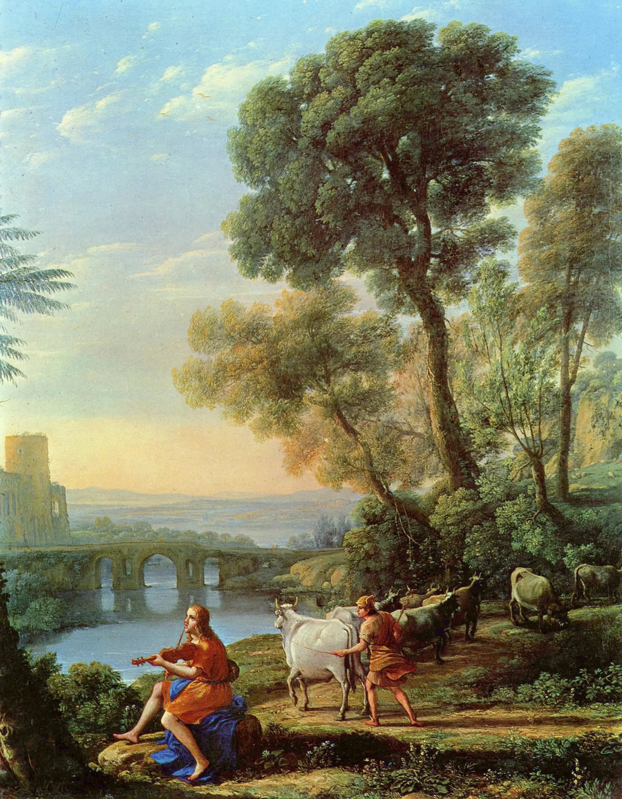 Paisagem com Apolo guardando os rebanhos de Admeto - Claude Lorrain