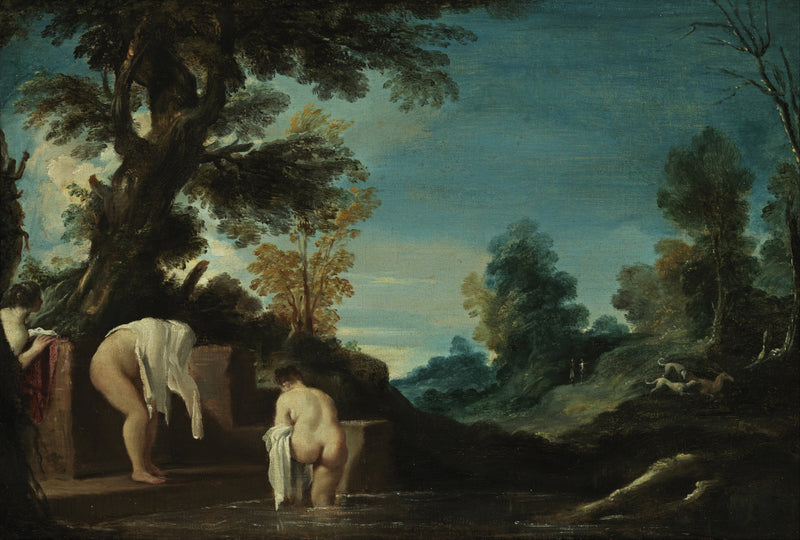 Paisagem com banhistas - Guercino