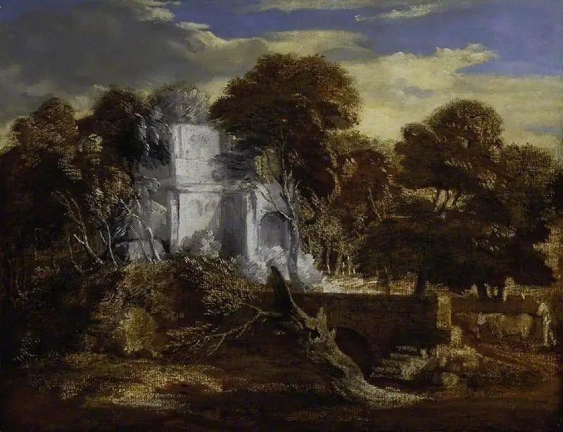 Paisagem com pastor e vacas atravessando uma ponte - Thomas Gainsborough