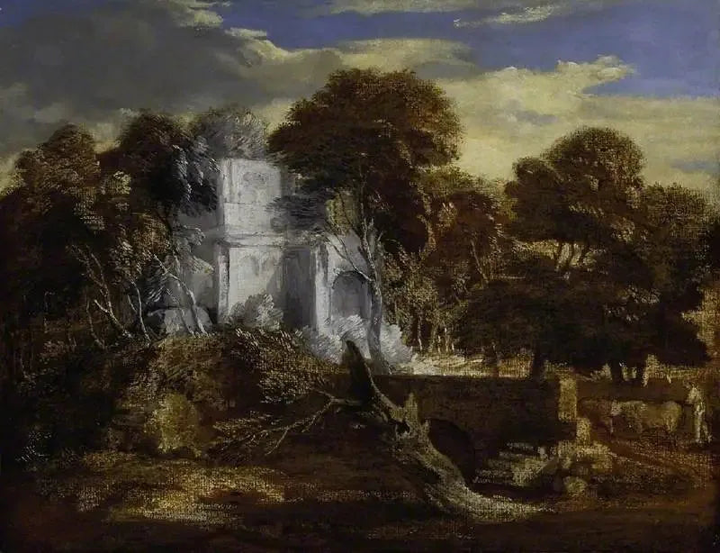 Paisagem com pastor e vacas atravessando uma ponte - Thomas Gainsborough