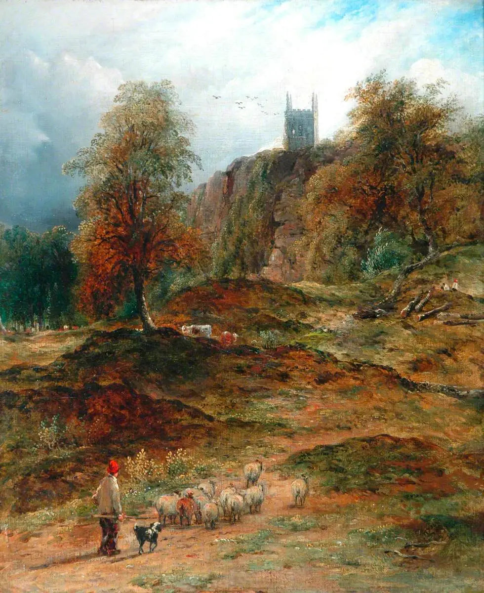 Paysage avec berger ramenant le troupeau à la maison (Derbyshire) - John Constable - Alpha Reproduction