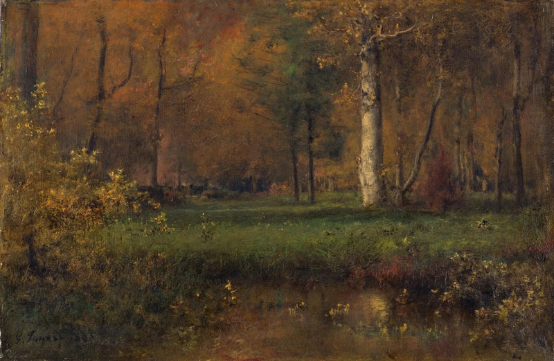 Paisagem com arbusto amarelo - George Inness