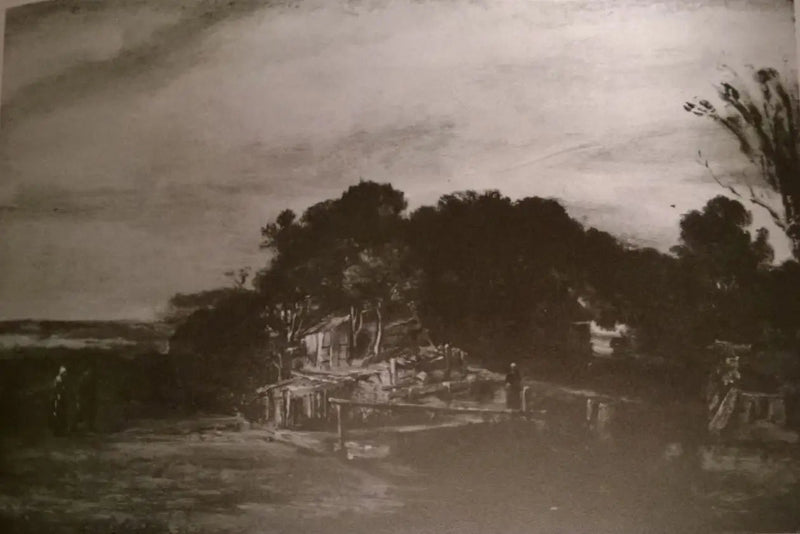 Paisagem com chalés - Rembrandt