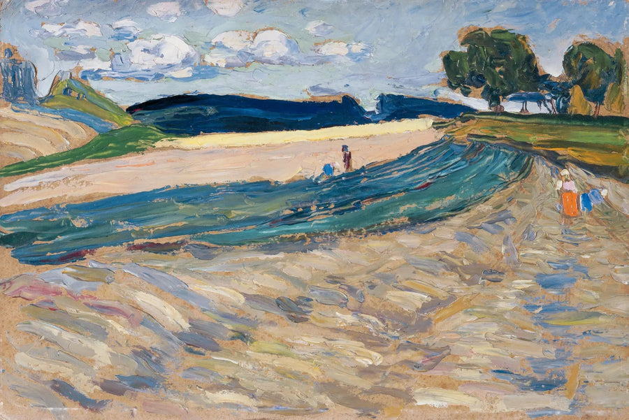 Paisagem com campo amarelo - Vassily Kandinsky