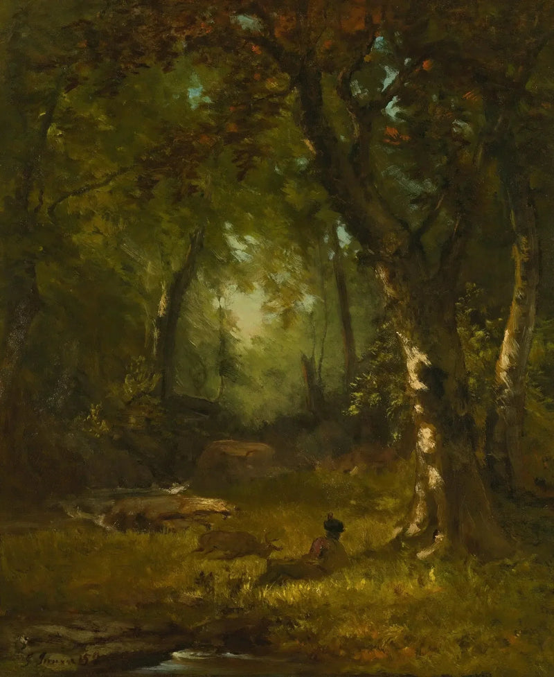 Paisagem com caçador - George Inness