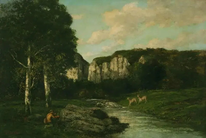 Paisagem com caçador - Gustave Courbet