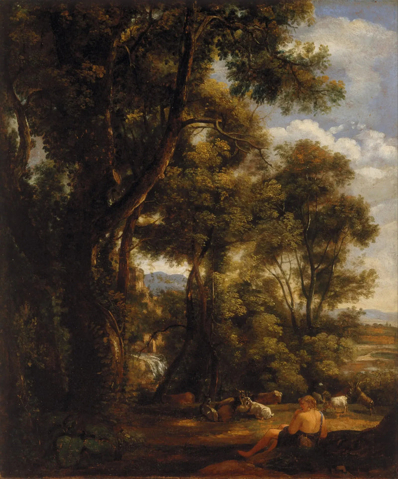 Paisagem com pastor e cabras (de acordo com Claude) - John Constable