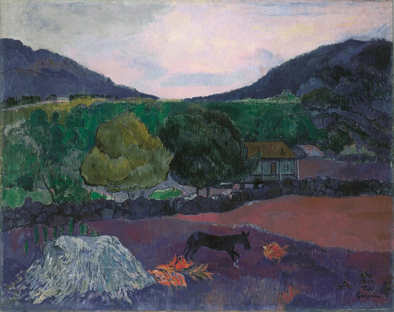 Paisagem com cachorro - Paul Gauguin