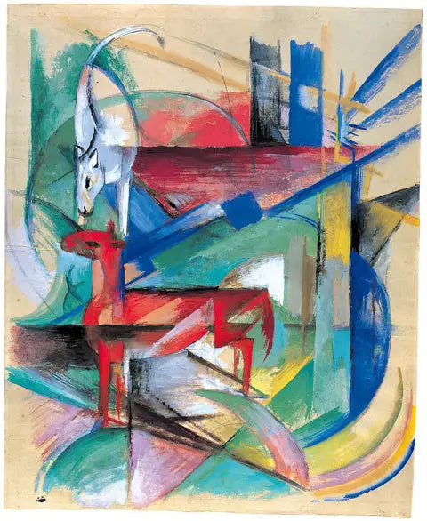 Paisagem com animais - Franz Marc