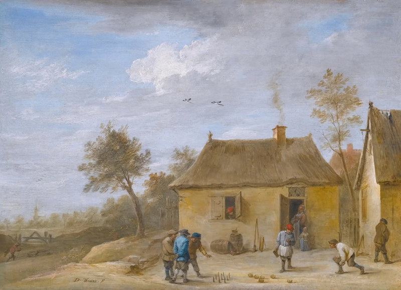 Paisagem com jogadores de boliche - David Teniers, o Jovem