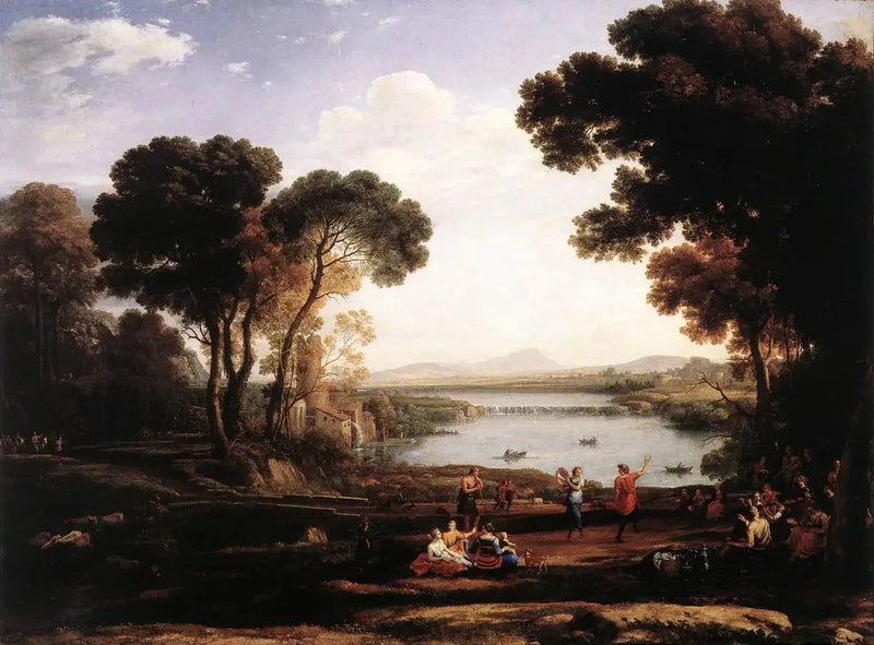 Paisagem com personagens dançantes (Le Moulin) - Claude Lorrain