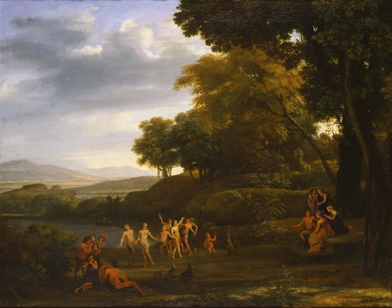 Paisagem com sátiros e ninfas dançantes - Claude Lorrain