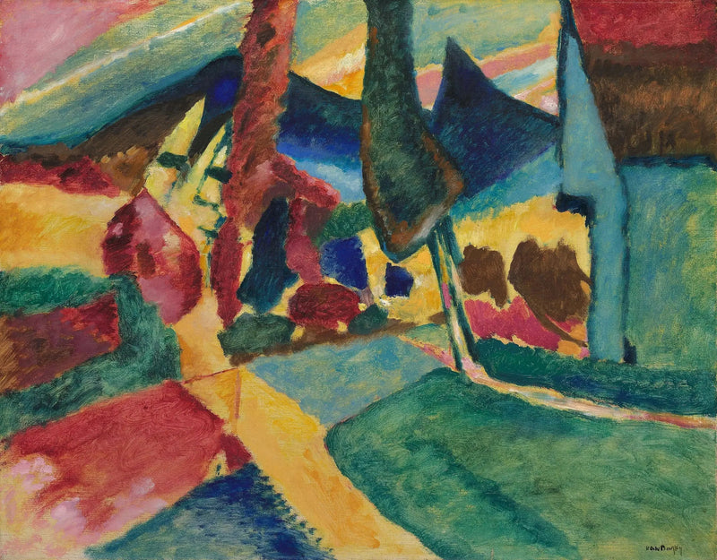 Paisagem com dois álamos - Vassily Kandinsky